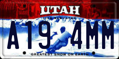 UT license plate A194MM