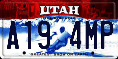 UT license plate A194MP