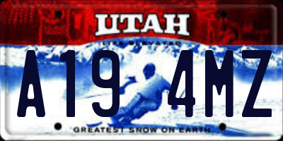 UT license plate A194MZ