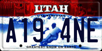 UT license plate A194NE