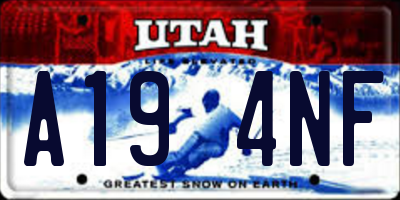 UT license plate A194NF