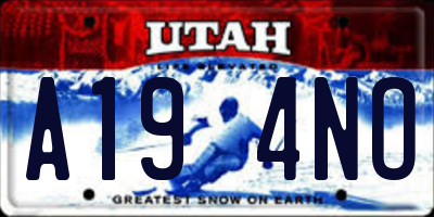 UT license plate A194NO
