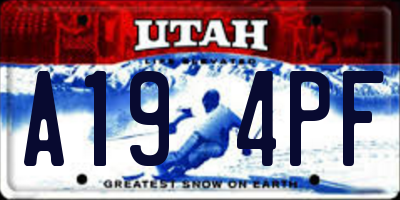 UT license plate A194PF