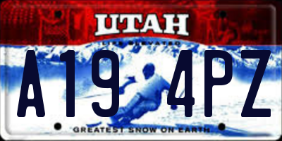 UT license plate A194PZ