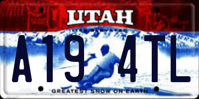 UT license plate A194TL