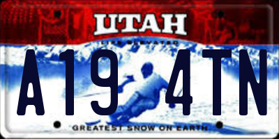 UT license plate A194TN