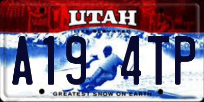 UT license plate A194TP