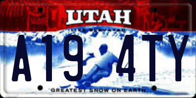 UT license plate A194TY