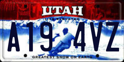 UT license plate A194VZ