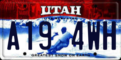 UT license plate A194WH