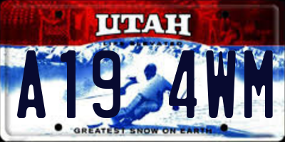UT license plate A194WM
