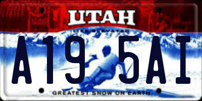 UT license plate A195AI