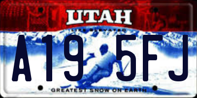 UT license plate A195FJ