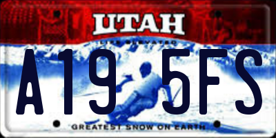 UT license plate A195FS