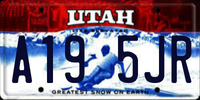 UT license plate A195JR