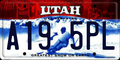 UT license plate A195PL
