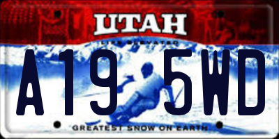 UT license plate A195WD