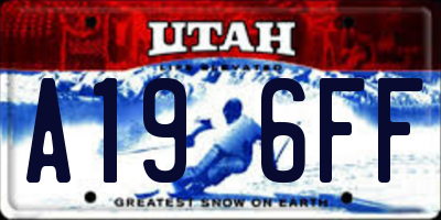 UT license plate A196FF
