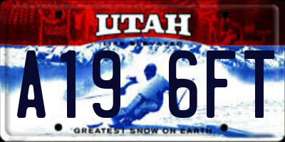 UT license plate A196FT