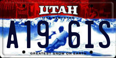 UT license plate A196IS