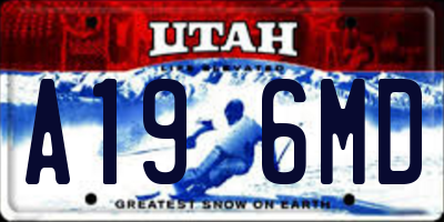 UT license plate A196MD