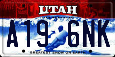 UT license plate A196NK
