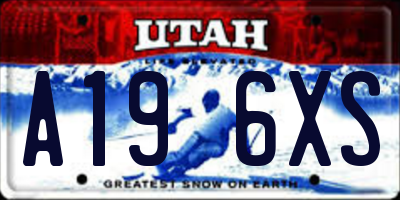 UT license plate A196XS