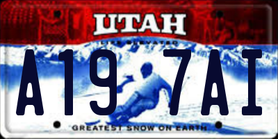 UT license plate A197AI