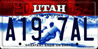 UT license plate A197AL