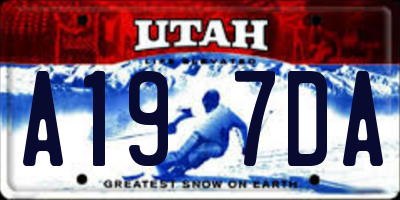 UT license plate A197DA