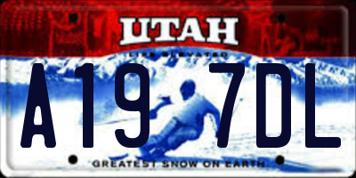 UT license plate A197DL