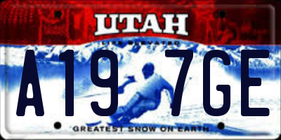 UT license plate A197GE