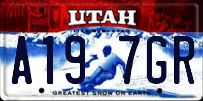 UT license plate A197GR