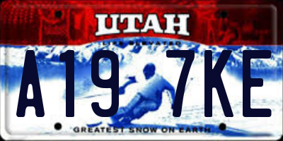 UT license plate A197KE