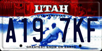 UT license plate A197KF