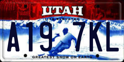 UT license plate A197KL