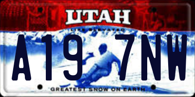 UT license plate A197NW