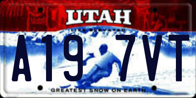 UT license plate A197VT