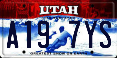 UT license plate A197YS