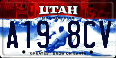 UT license plate A198CV