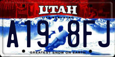 UT license plate A198FJ