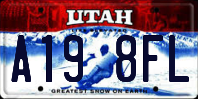 UT license plate A198FL