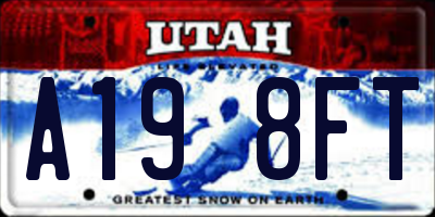 UT license plate A198FT