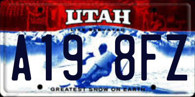 UT license plate A198FZ