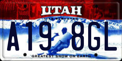 UT license plate A198GL