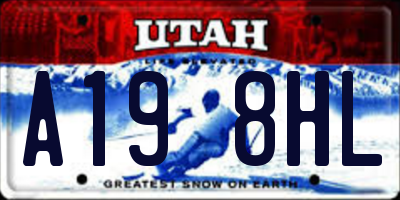 UT license plate A198HL
