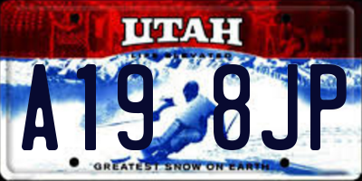 UT license plate A198JP