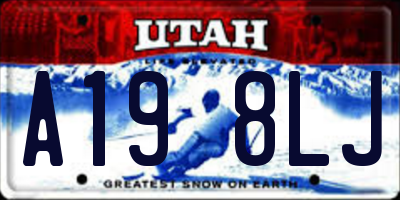 UT license plate A198LJ