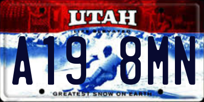 UT license plate A198MN