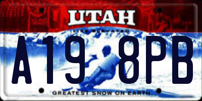 UT license plate A198PB